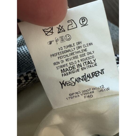 Yves Saint Laurent Rive Gauche Skirt Womens 40 Gray Tweed Wool Mohair Italy - Picture 5 of 16